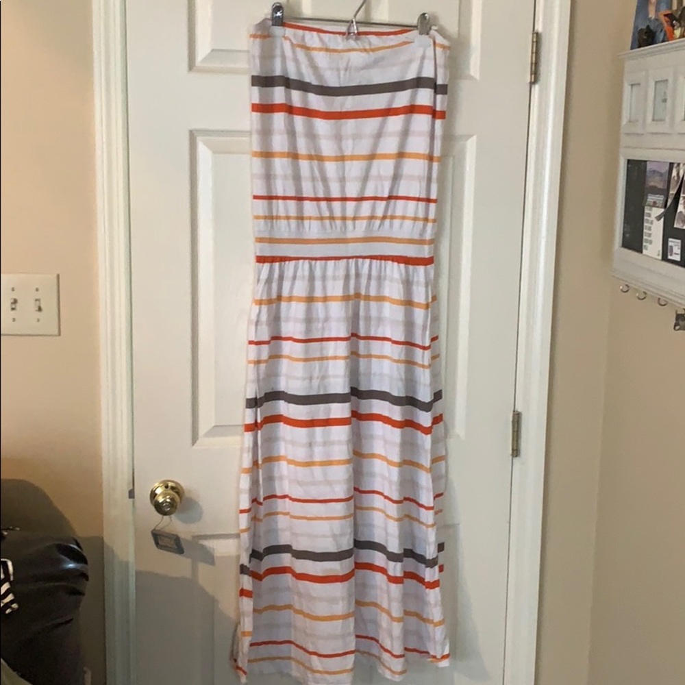 Strapless summer dress.